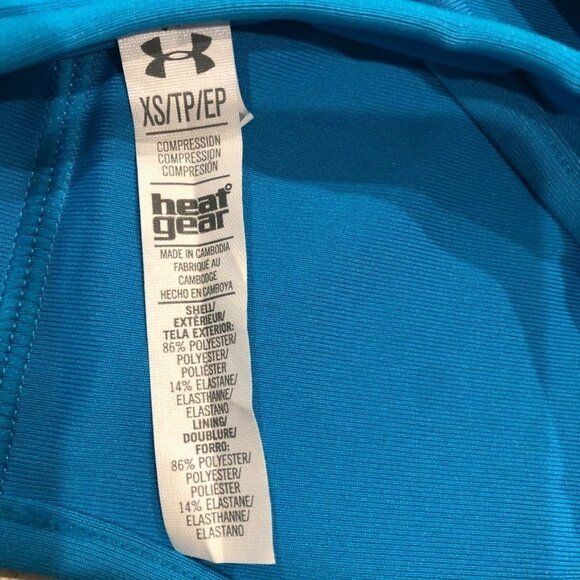 Under Armour Racerback Compression Sports Bra Blue Size XS - Picture 2 of 6